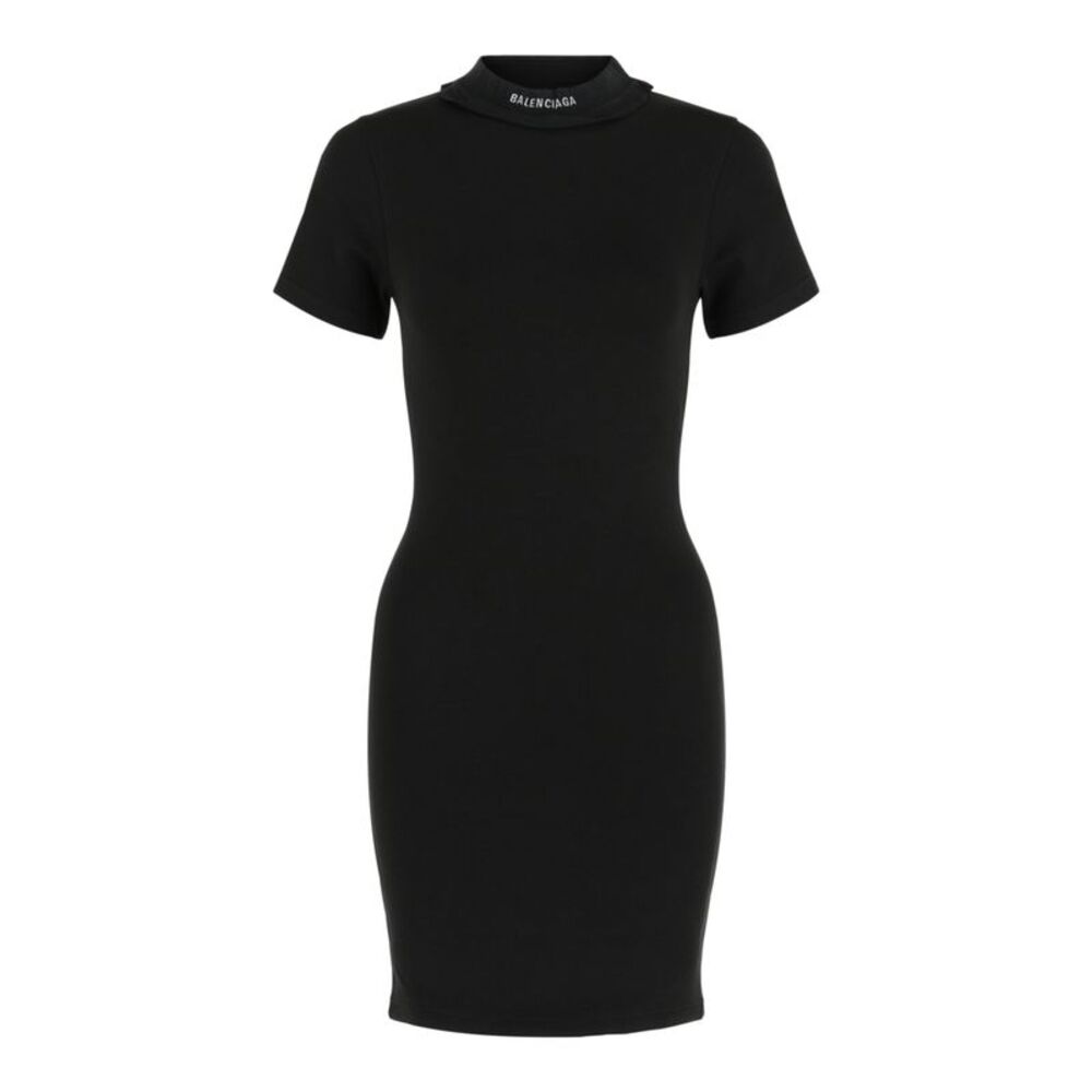 Balenciaga T-Shirt Mini Dress Black Womens